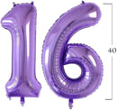 Globos de helio con números gigantes, color morado, 40 ", 0,1,2,3,4,5,6,7,8,9, decoración para fiesta de boda y cumpleaños - SACASUSA