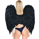 Grandes alas de ángel de plumas negras grandes hechas a mano con halo para mujeres y hombres adultos fiesta de disfraces de Halloween - SACASUSA