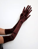 Guantes extralargos de satén nupcial de grado A, de 23 pulgadas por encima del codo, para fiesta de Halloween, cosplay, formales, años 20, longitud operativa, guantes rugientes para fiesta de graduación - SACASUSA