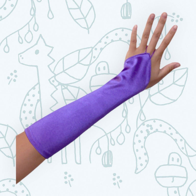 Guantes sin dedos de color satinado para novias de grado A para niños, fiesta de Halloween, Cosplay, formal, años 20, fiesta de graduación rugiente, niñas, niños, 13 pulgadas de largo - SACASUSA