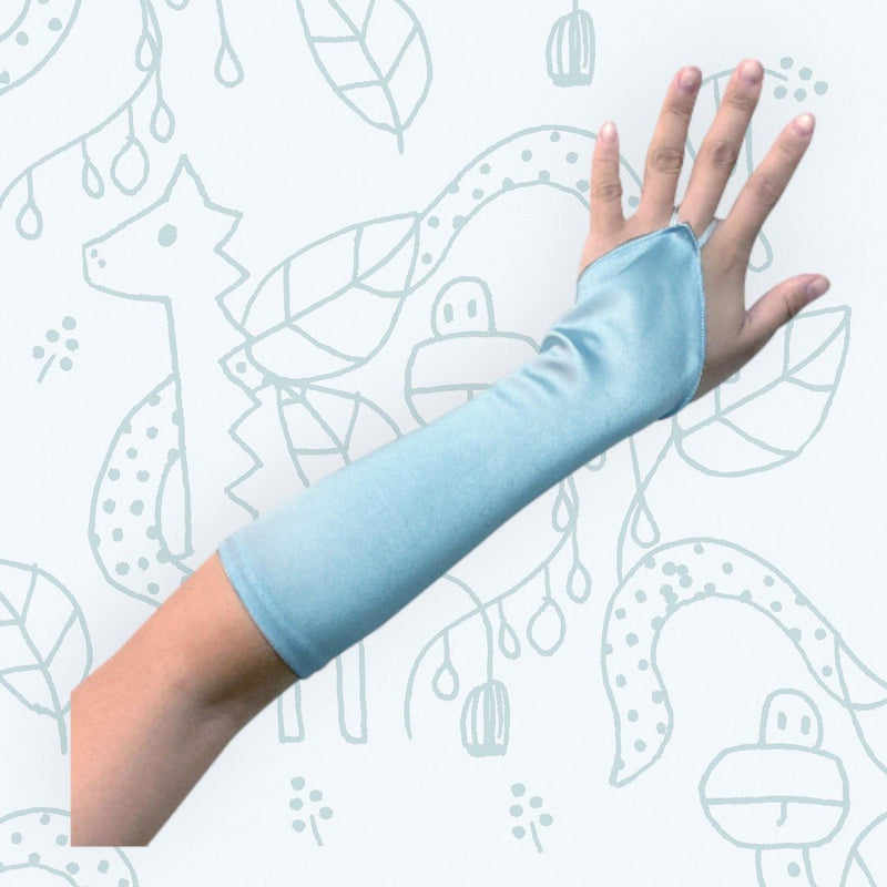 Guantes sin dedos de color satinado para novias de grado A para niños, fiesta de Halloween, Cosplay, formal, años 20, fiesta de graduación rugiente, niñas, niños, 13 pulgadas de largo - SACASUSA