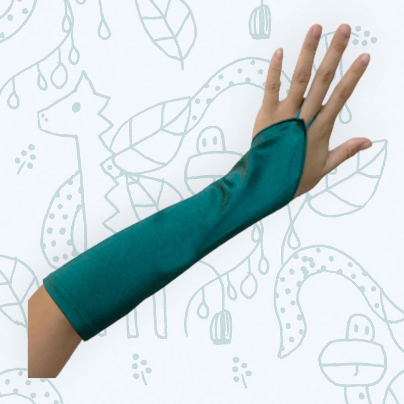 Guantes sin dedos de color satinado para novias de grado A para niños, fiesta de Halloween, Cosplay, formal, años 20, fiesta de graduación rugiente, niñas, niños, 13 pulgadas de largo - SACASUSA