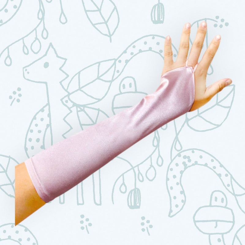 Guantes sin dedos de color satinado para novias de grado A para niños, fiesta de Halloween, Cosplay, formal, años 20, fiesta de graduación rugiente, niñas, niños, 13 pulgadas de largo - SACASUSA