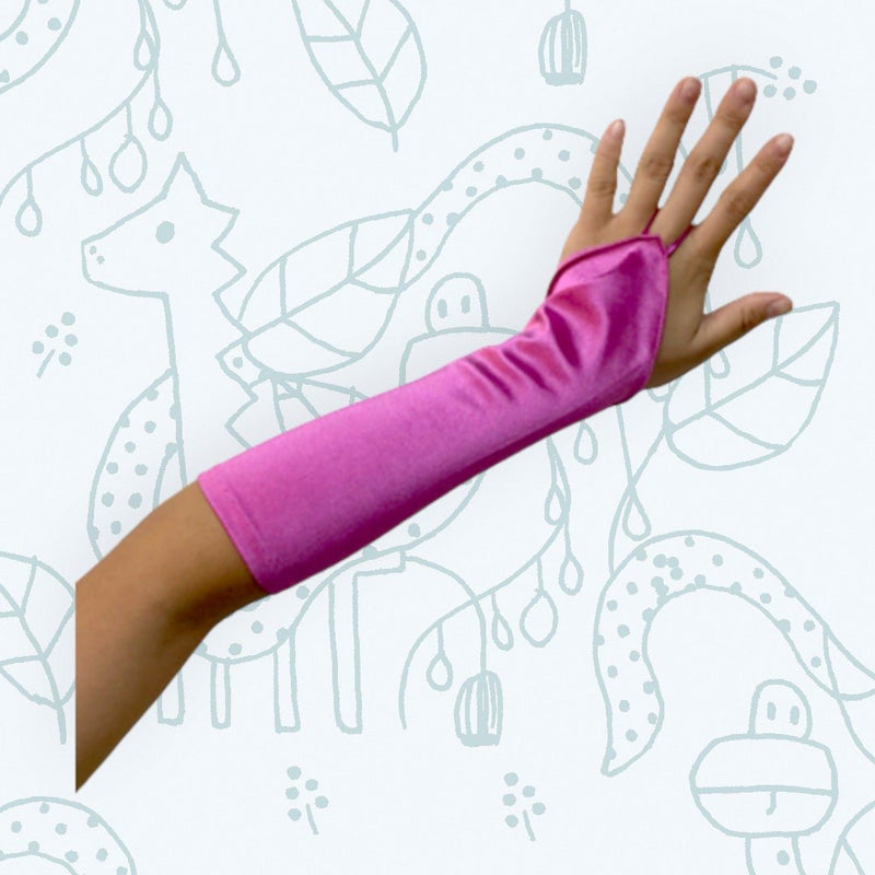 Guantes sin dedos de color satinado para novias de grado A para niños, fiesta de Halloween, Cosplay, formal, años 20, fiesta de graduación rugiente, niñas, niños, 13 pulgadas de largo - SACASUSA