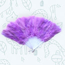 Hecho a mano gran lavanda púrpura claro plegable mano pluma mano ventilador Halloween traje chica fiesta, ventilador de boda nupcial, favor de regalo - SACASUSA