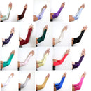 Lila Púrpura Claro Extra Largo Sin Dedos Sobre el Codo A-Grade Bridal Satin Color Guante mujeres Fiesta de Halloween Cosplay Formal 23" Prom - SACASUSA