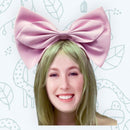 Lindo Oversize Big Satin Bow Cosplay Diadema Cabello Grande Rosa Negro Marrón Blanco Oro Rojo Plata Borgoña Arco Rosa Mujeres Anime Hair Bow Adulto - SACASUSA