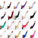 Marrón Extra largo sin dedos sobre el codo grado A nupcial satén Color guante fiesta de Halloween Cosplay Formal 23 "Prom Photo prop - SACASUSA