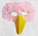 Máscara de pájaro de pluma rosa suave hecha a mano con pico amarillo para disfraz de Halloween fiesta de cosplay adultos mujeres hombres pájaro grande - SACASUSA