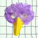 Máscara de pájaro de plumas de lavanda púrpura claro hecha a mano con pico amarillo para disfraz de Halloween fiesta de cosplay adultos mujeres hombres pájaro grande - SACASUSA