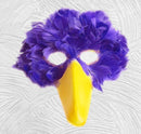 Máscara de pájaro de plumas moradas hecha a mano con pico amarillo para disfraz de Halloween fiesta de cosplay adultos mujeres hombres pájaro grande - SACASUSA