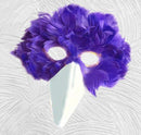 Máscara de pájaro de plumas moradas hecha a mano con pico blanco para disfraz de Halloween fiesta de cosplay adultos mujeres hombres pájaro grande - SACASUSA
