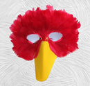 Máscara de pájaro de plumas rojas hecha a mano con pico amarillo para disfraz de Halloween fiesta de cosplay adultos mujeres hombres pájaro grande - SACASUSA