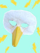 Máscara grande de plumas blancas para adultos, máscara de plumas de pájaro grande para hombres o mujeres, accesorios divertidos para disfraces de Halloween - SACASUSA