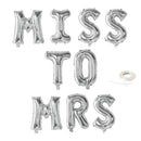 Miss To Mrs Letter 40" Globo Banner Jumbo Carta Globos Despedida de soltera Despedida de soltera Decoración de fiesta Oro rosa, Rosa, Plata, Oro, Negro - SACASUSA