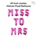 Miss To Mrs Letter 40" Globo Banner Jumbo Carta Globos Despedida de soltera Despedida de soltera Decoración de fiesta Oro rosa, Rosa, Plata, Oro, Negro - SACASUSA