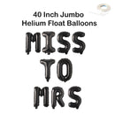 Miss To Mrs Letter 40" Globo Banner Jumbo Carta Globos Despedida de soltera Despedida de soltera Decoración de fiesta Oro rosa, Rosa, Plata, Oro, Negro - SACASUSA