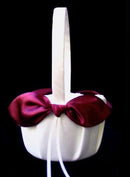 Nudo de amor nupcial, lazo de satén, cesta de flores para niña, accesorios de boda, marfil, blanco, negro, marrón, rojo, rosa, Borgoña, vino, hermosa cinta - SACASUSA