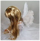 Nuevas alas de ángel de hadas blancas de plumas pequeñas con Halo gratis para niños niñas disfraz de Halloween tamaño de fiesta 18x13 pulgadas - SACASUSA