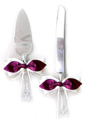 Nupcial Amor Nudo Satén Arco Pastel Cuchillo Servidor Set Accesorios de Boda Regalos Favores Marfil Blanco Negro Marrón Rojo Rosa Borgoña Vino Fotografá­a - SACASUSA