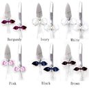 Nupcial Amor Nudo Satén Arco Pastel Cuchillo Servidor Set Accesorios de Boda Regalos Favores Marfil Blanco Negro Marrón Rojo Rosa Borgoña Vino Fotografá­a - SACASUSA