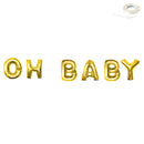 OH BABY - Globos DIY con letras gigantes de 40" Decoraciones para fiestas de baby shower Oro rosa, rosa, plata, oro, globos negros Decoración Flotador de helio - SACASUSA