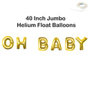 OH BABY - Globos DIY con letras gigantes de 40" Decoraciones para fiestas de baby shower Oro rosa, rosa, plata, oro, globos negros Decoración Flotador de helio - SACASUSA
