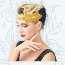 Oro Vintage inspirado El gran Gatsby Rhinestone con cuentas diadema 1920 tocado Flapper negro pluma nupcial tocado de boda Art Déco - SACASUSA