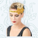 Oro Vintage inspirado El gran Gatsby Rhinestone con cuentas diadema 1920 tocado Flapper negro pluma nupcial tocado de boda Art Déco - SACASUSA