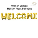 Pancarta de globo con letras de bienvenida Jumbo de 40 pulgadas, decoraciones para fiestas en oro, oro rosa, plata, negro, azul y rosa, flotador de helio DIY - SACASUSA