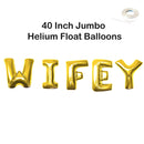 Pancarta de globo con letras Jumbo WIFEY de 40 pulgadas: oro, oro rosa, plata, negro, azul, rosa, decoraciones para fiesta de despedida de soltera para despedida de soltera, - SACASUSA