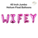 Pancarta de globo con letras Jumbo WIFEY de 40 pulgadas: oro, oro rosa, plata, negro, azul, rosa, decoraciones para fiesta de despedida de soltera para despedida de soltera, - SACASUSA