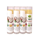 Paquete de 4 bálsamos labiales orgánicos certificados por USDA Cavegirl Mine Sabores de coco orgánicos 100% orgánicos, todos los sabores naturales. Chapstick Sin Parabenos Sin Gluten - SACASUSA