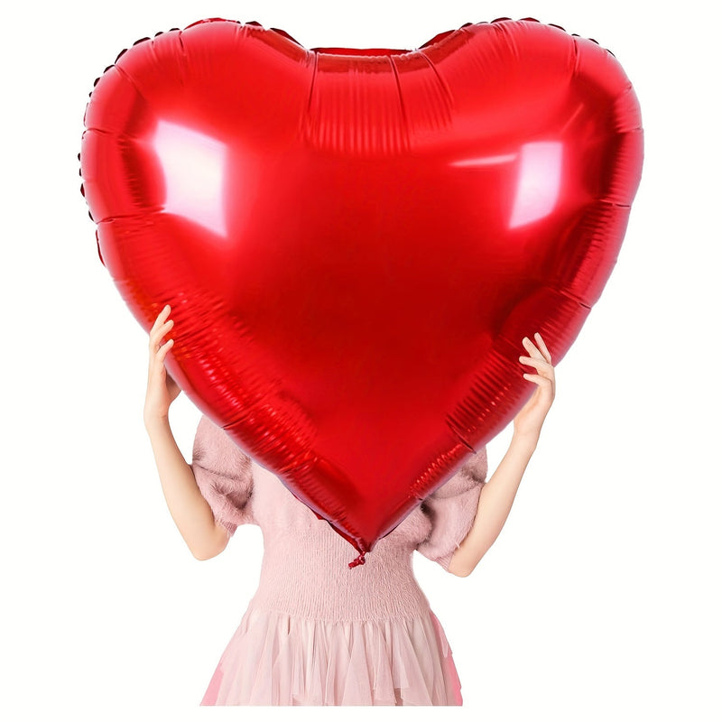 "Paquete de 4 Globos Rojos en Forma de Corazón de 32"", Auto-sellada, Ideal para Eventos de Amor, Cumpleaños, Aniversarios - No Necesita Electricidad, Apto para Mayores de 14 Años" - SACASUSA