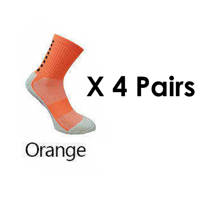 Paquete de 4 pares de calcetines antideslizantes de fútbol premium para hombres y mujeres, calcetines de fútbol transpirables, calidad de agarre corto deportivo, amarillo, verde, blanco, negro, rojo y azul - SACASUSA