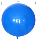 Paquete de 5 globos redondos de látex gruesos de 36 pulgadas, color azul, para baby shower, revelación de género, cumpleaños, boda, compromiso, decoración del hogar - SACASUSA