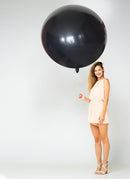 Paquete de 5 unidades redondas de 36 pulgadas, color negro, para Halloween, globos gigantes de látex gruesos, baby shower, género, revelación, cumpleaños, boda, compromiso, decoración de fiesta - SACASUSA