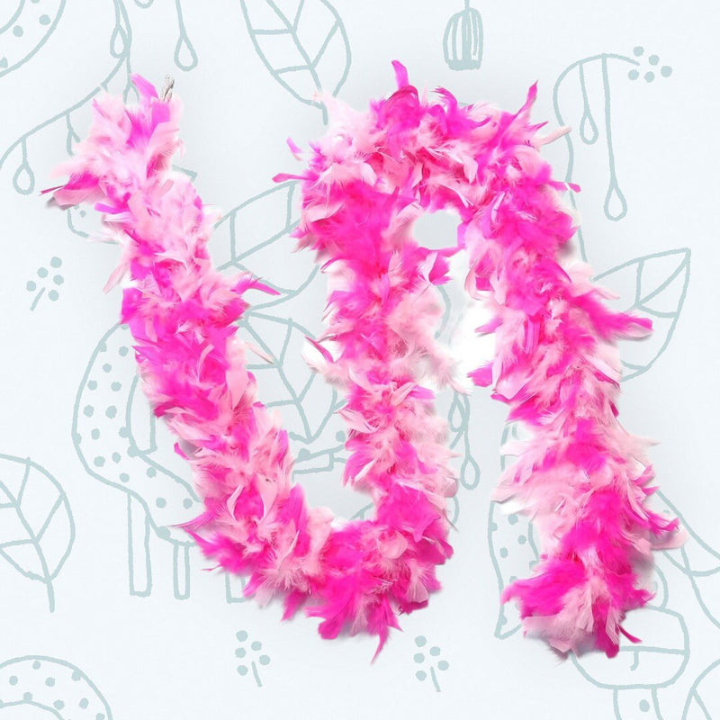 Paquete de 6 piezas de peso ligero, surtido, rosa oscuro claro, 45 gramos cada una, boas de plumas de pavo Chandelle, 6 pies de largo, hermoso juego de colores vibrantes - SACASUSA