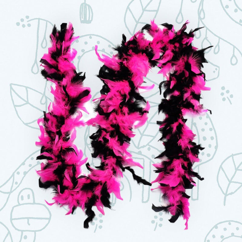 Paquete de 6 piezas de peso ligero, surtido, rosa oscuro claro, 45 gramos cada una, boas de plumas de pavo Chandelle, 6 pies de largo, hermoso juego de colores vibrantes - SACASUSA