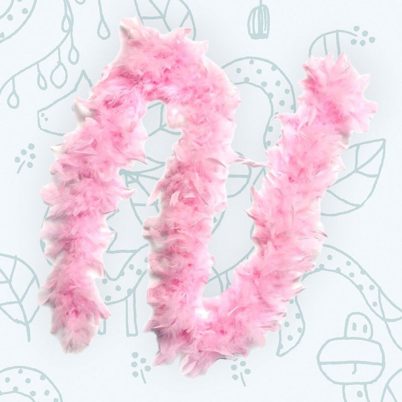 Paquete de 6 piezas Mezcla Rosa Peso ligero 45 gramos cada boas de plumas de pavo Chandelle 6 pies de largo Fiesta de niña Conjunto de colores rosa surtidos paquete a granel - SACASUSA