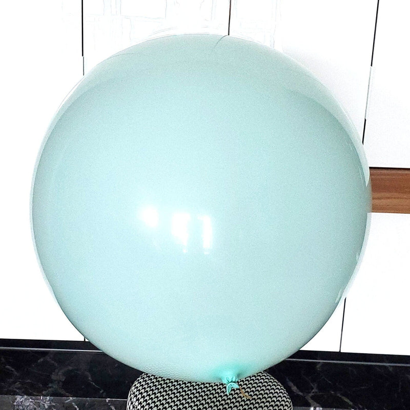 Paquete redondo de 36 pulgadas, 5 unidades, globos gigantes de látex gruesos de color azul lago pastel, Baby Shower, género, revelación, cumpleaños, boda, compromiso, decoración de fiesta - SACASUSA