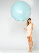 Paquete redondo de 36 pulgadas, 5 unidades, globos gigantes de látex gruesos de color azul lago pastel, Baby Shower, género, revelación, cumpleaños, boda, compromiso, decoración de fiesta - SACASUSA