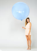 Paquete redondo de 36 pulgadas, 5 unidades, globos Jumbo de látex gruesos de color azul Pastel, Baby Shower, género, revelación, cumpleaños, boda, decoración para fiesta de compromiso - SACASUSA