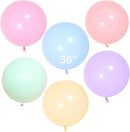 Paquete redondo de 36 pulgadas, 6 unidades, colores mezclados, globos gigantes de látex gruesos para Halloween, Baby Shower, género, revelación, decoración para fiesta de cumpleaños, boda - SACASUSA