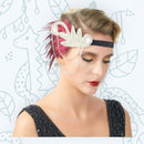 Pluma roja plata vintage inspirado el gran Gatsby Rhinestone con cuentas diadema 1920 tocado Flapper novia boda Art Déco tocado - SACASUSA