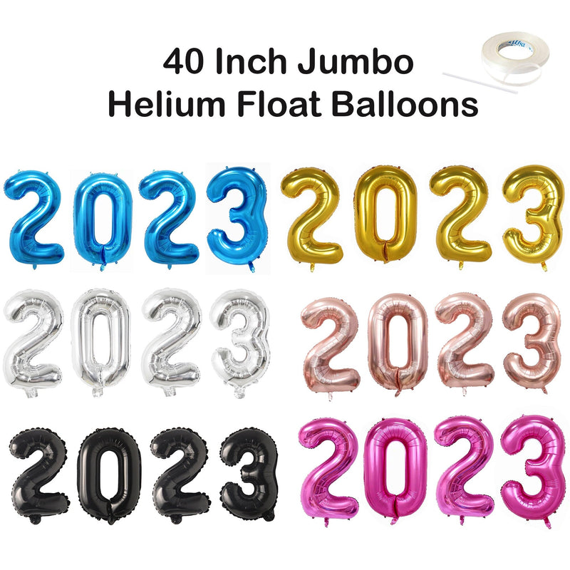 PROM 2023 -Globos con letras gigantes de 40 pulgadas Decoraciones de Nochevieja Fiesta de graduación Graduación Oro rosa Plata Negro Rosa intenso Globo azul Banner - SACASUSA