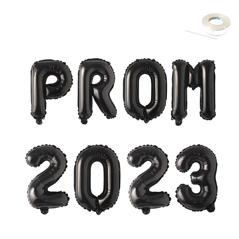PROM 2023 -Globos con letras gigantes de 40 pulgadas Decoraciones de Nochevieja Fiesta de graduación Graduación Oro rosa Plata Negro Rosa intenso Globo azul Banner - SACASUSA