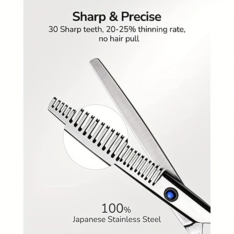 "Tijeras profesionales de corte y entresacado de cabello de 6.5"" - Tijeras de texturización de acero inoxidable japonés de alta calidad para uso en salón, barbería y hogar de uso unisex" - SACASUSA
