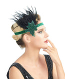 Verde Vintage inspirado The Great Gatsby Bead Diadema 1920s tocado Flapper Wedding Tocado Accesorio para el cabello Halloween Roaring Party 20s - SACASUSA