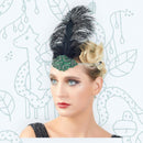 Verde Vintage Pluma El Gran Gatsby Rhinestone con cuentas Diadema 1920 tocado Flapper Pluma Negra Halloween Cosplay Tocado Art Déco - SACASUSA